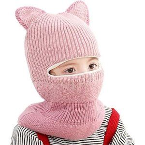 Baby Girls Boys Winter Warm Scarf  Shawl Hat Knit Cute Face Cover Balaclava